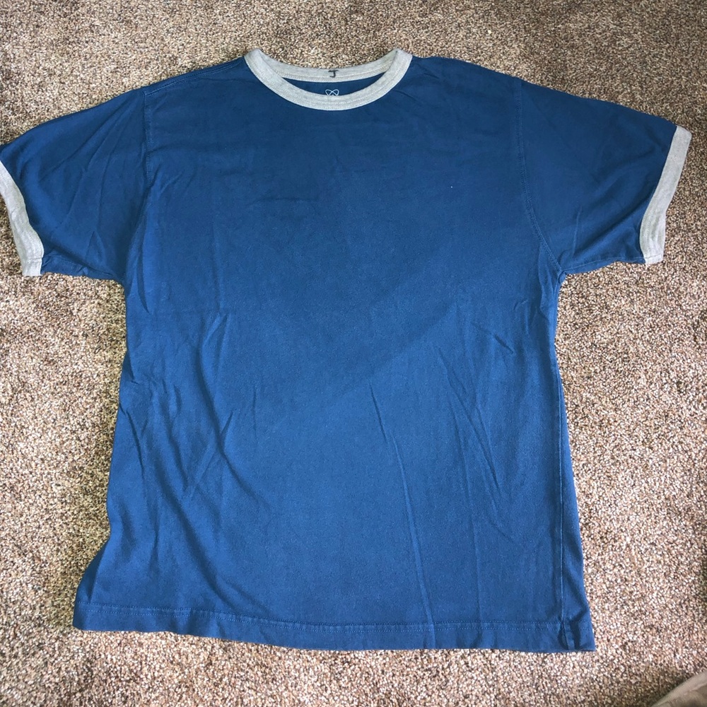 Canyon River Blues Navy Ringer Tee with Gray Trim 100% cotton sz med